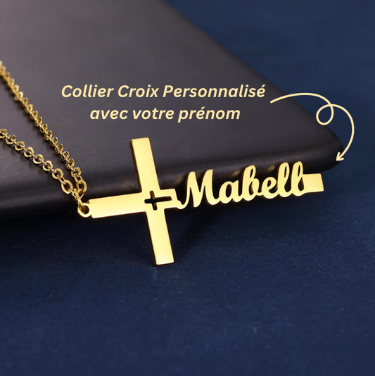 Collier Croix Personnalisé avec Nom